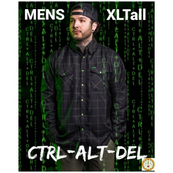 DIXXON Flannel CTRL-ALT-DEL Flannel Shirt - Men's XL Tall - Picture 1 of 12